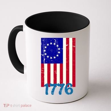 Vintage Betsy Ross American Flag Coffee Mug