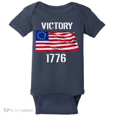 Vintage Betsy Ross American Flag 1776 Baby Bodysuit