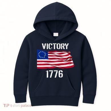 Vintage Betsy Ross American Flag 1776 Kids Hoodie