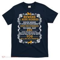 Vintage Beware I Ride Horses T-Shirt thumb 0