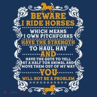 Vintage Beware I Ride Horses T-Shirt thumb 7
