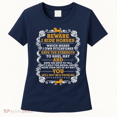 Vintage Beware I Ride Horses Women's T-Shirt