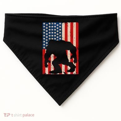 Vintage Bigfoot American Flag USA-Made Doggie Bandana