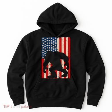 Vintage Bigfoot American Flag Hoodie