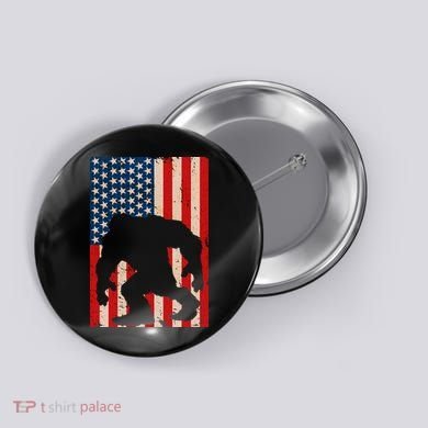 Vintage Bigfoot American Flag Button