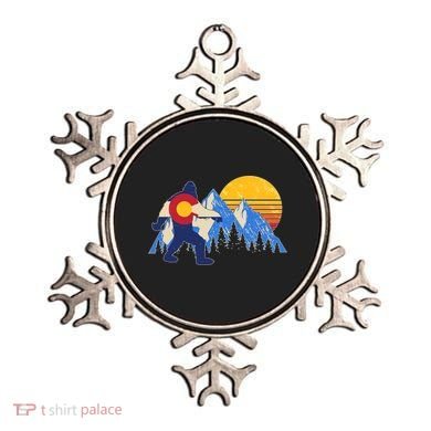 Vintage Bigfoot Colorado Flag Retro Sun Mountains Ornament
