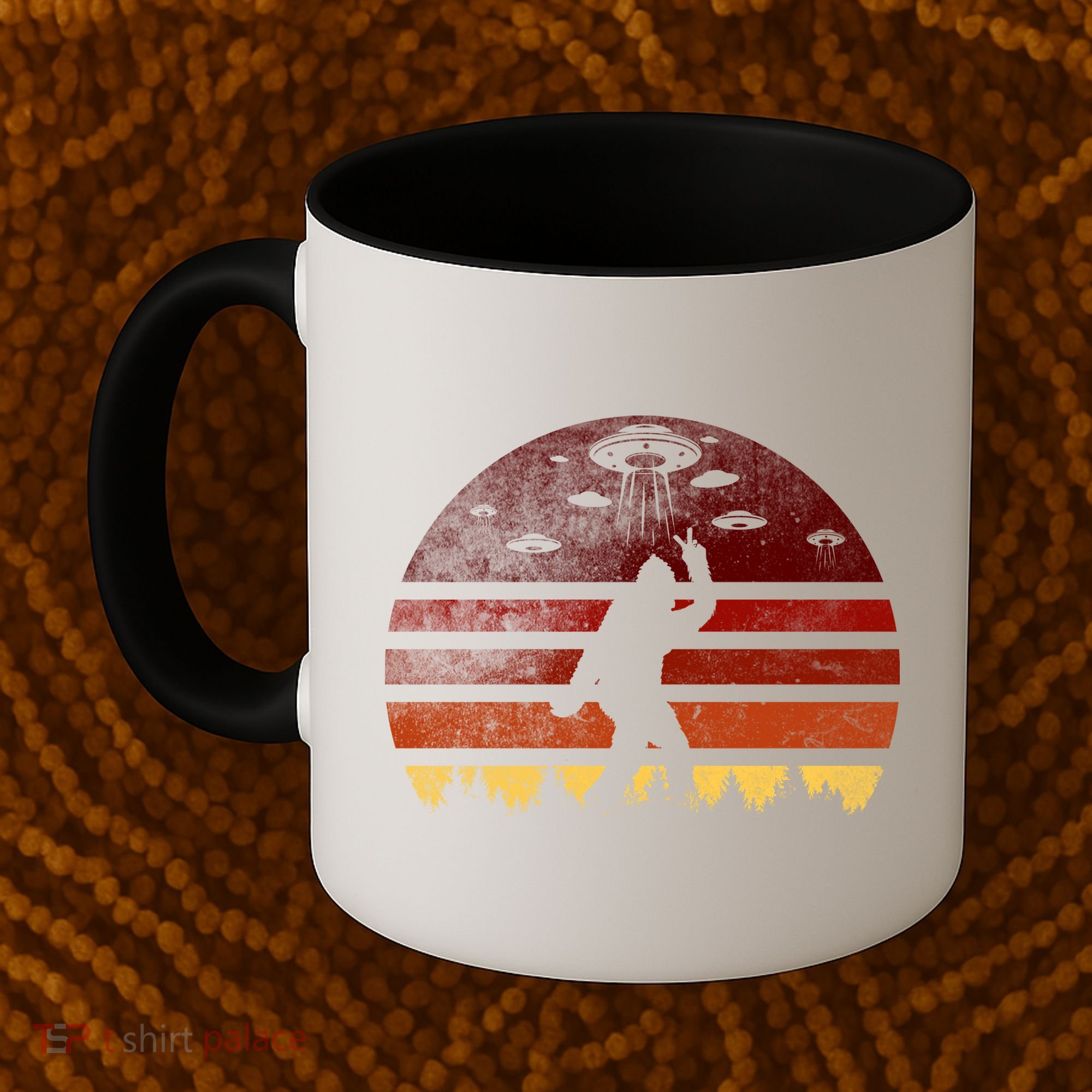 Vintage Bigfoot UFO Abduction Believe Coffee Mug