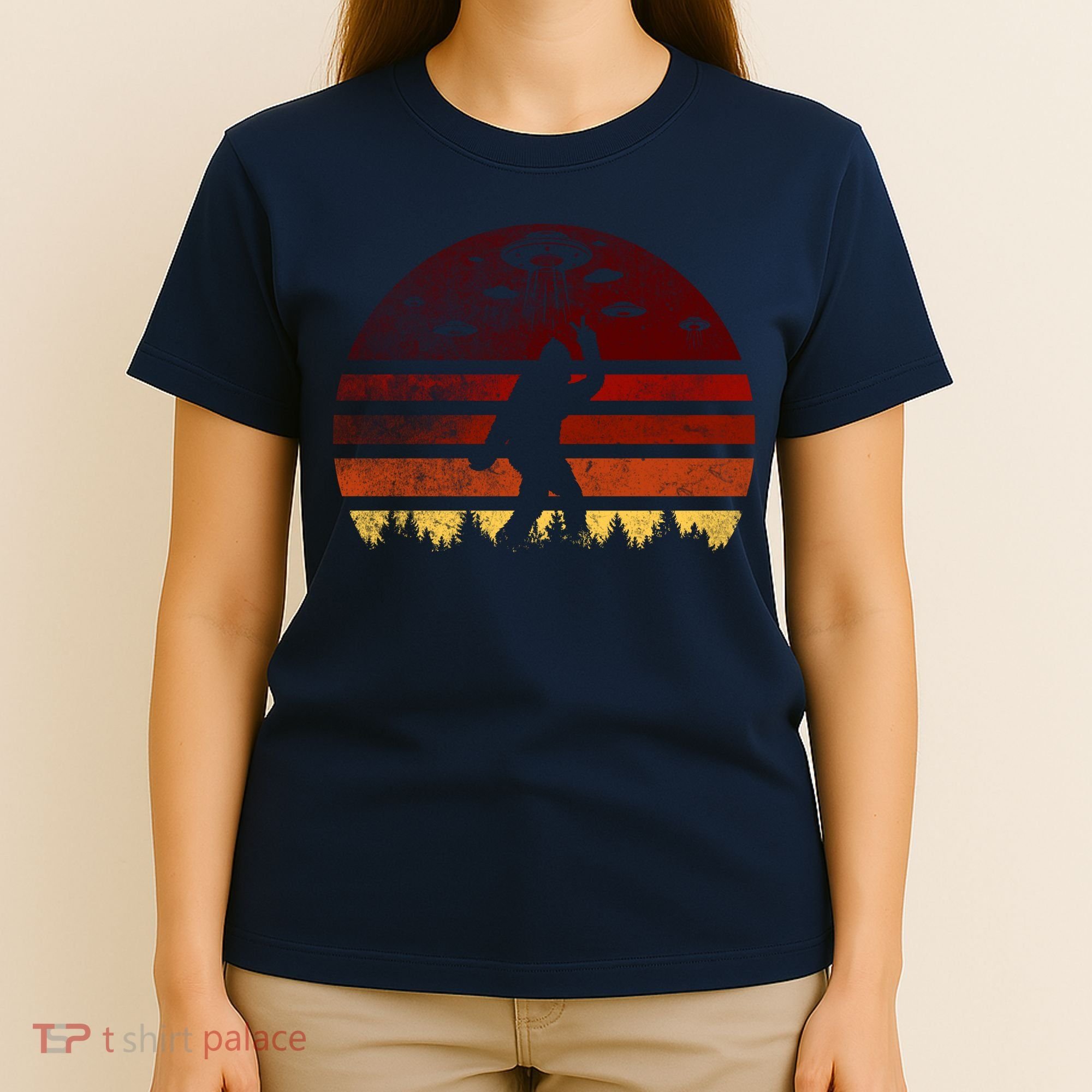Vintage Bigfoot UFO Abduction Believe T-Shirt