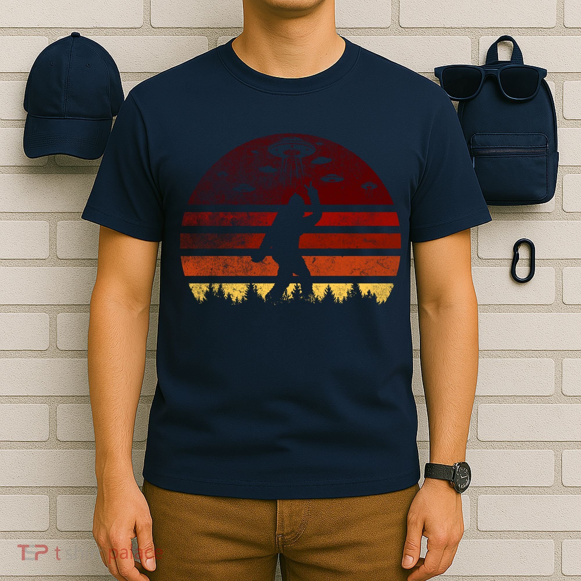 Vintage Bigfoot UFO Abduction Believe T-Shirt