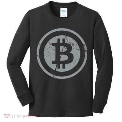Vintage Bitcoin Crypto Currency Kids Long Sleeve Shirt