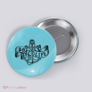 Vintage Boat Life Tattoo  Button