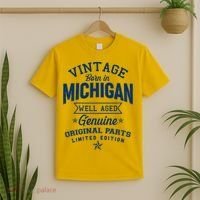 Vintage Born In Michigan Well Aged T-Shirt thumb 2