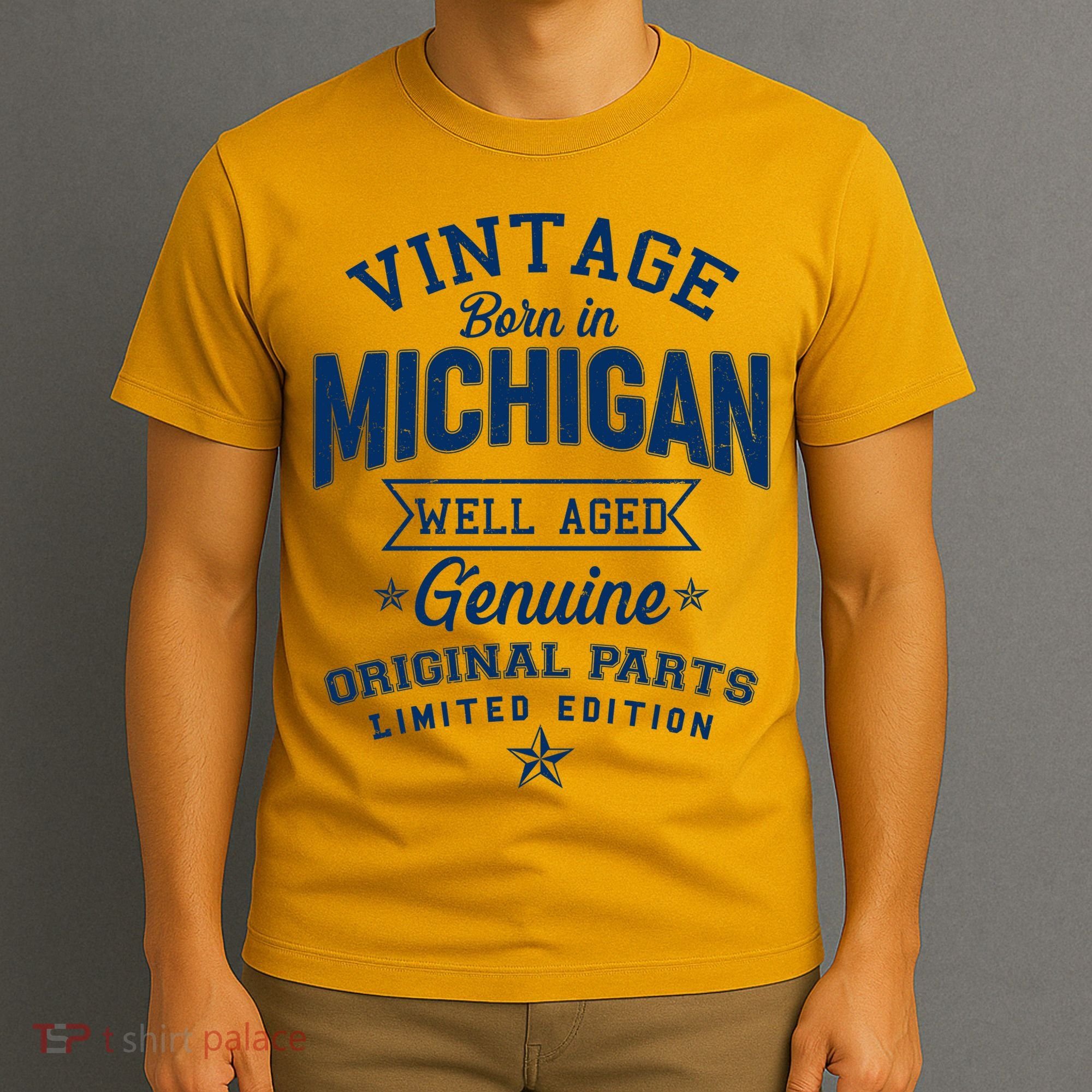 Vintage Born In Michigan Well Aged T-Shirt