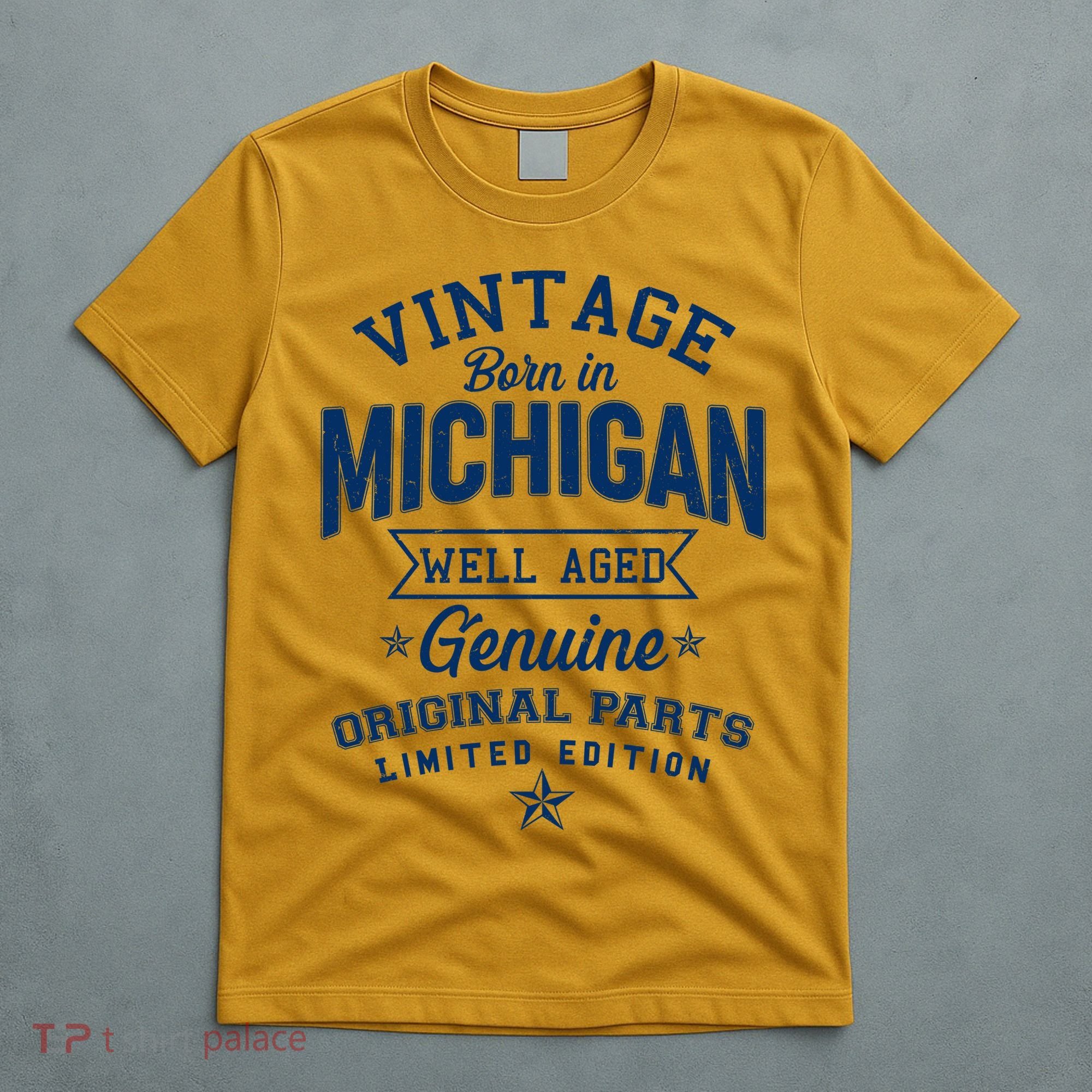 Vintage Born In Michigan Well Aged T-Shirt