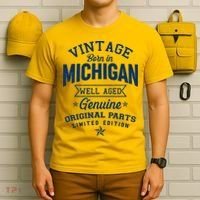 Vintage Born In Michigan Well Aged T-Shirt thumb 6
