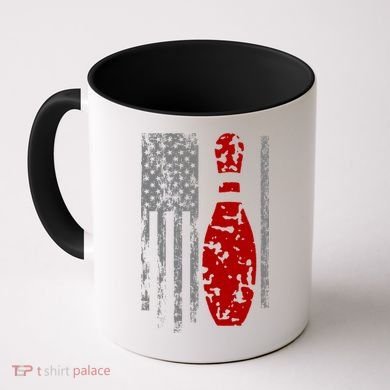 Vintage Bowling American Flag Coffee Mug