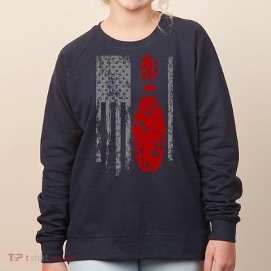 Vintage Bowling American Flag Women's Sweatshirt
