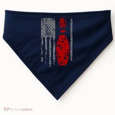 Vintage Bowling American Flag USA-Made Doggie Bandana