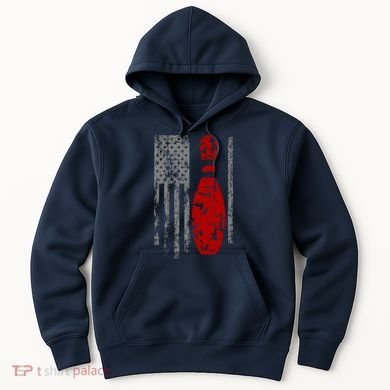 Vintage Bowling American Flag Hoodie