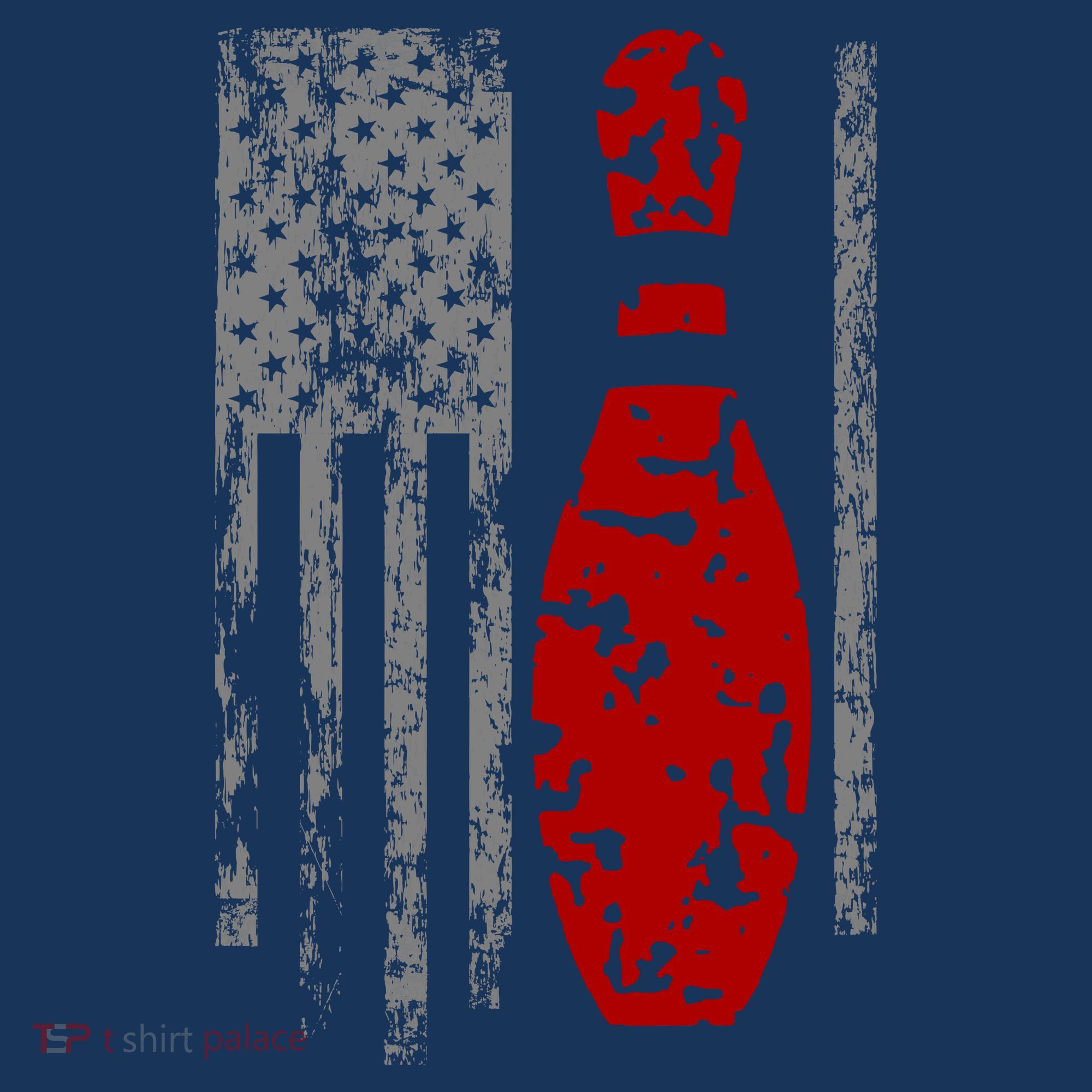Vintage Bowling American Flag T-Shirt