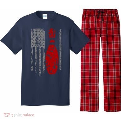 Vintage Bowling American Flag Pajama Set