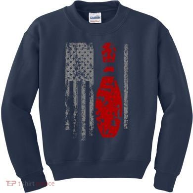 Vintage Bowling American Flag Kids Sweatshirt