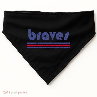 Vintage Braves Retro Three Stripe Weathered USA-Made Doggie Bandana