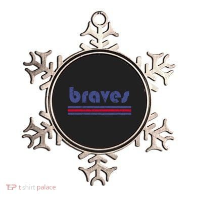 Vintage Braves Retro Three Stripe Weathered Ornament