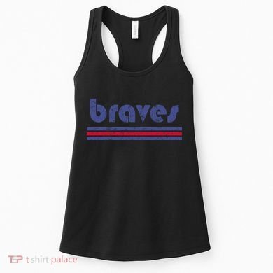 Vintage Braves Retro Three Stripe Weathered Women's Tank Top