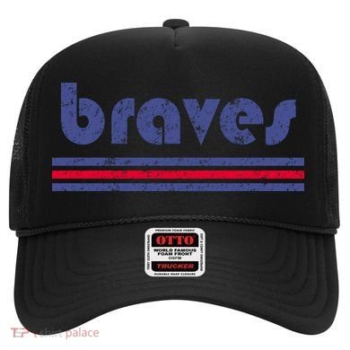 Vintage Braves Retro Three Stripe Weathered Hat