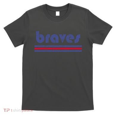 Vintage Braves Retro Three Stripe Weathered T-Shirt
