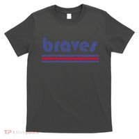 Vintage Braves Retro Three Stripe Weathered T-Shirt thumb 0
