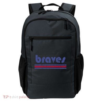 Vintage Braves Retro Three Stripe Weathered Backpack