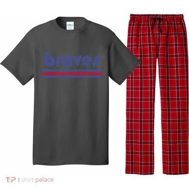 Vintage Braves Retro Three Stripe Weathered Pajama Set