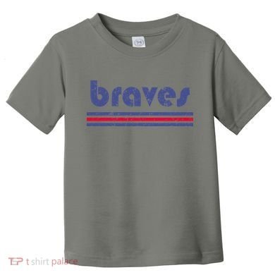 Vintage Braves Retro Three Stripe Weathered Toddler T-Shirt