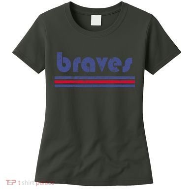 Vintage Braves Retro Three Stripe Weathered Women's T-Shirt