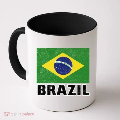 Vintage Brazil Flag Coffee Mug