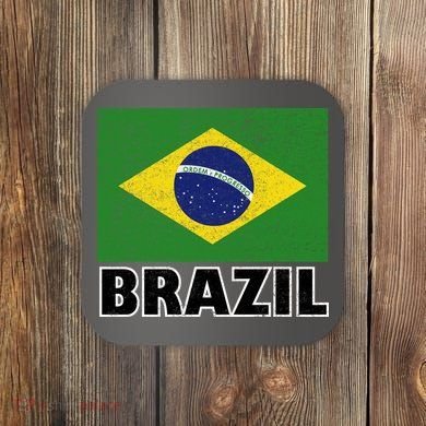 Vintage Brazil Flag Coaster
