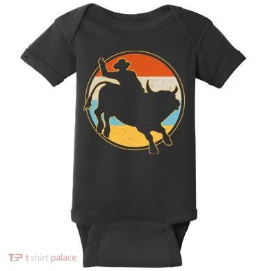 Vintage Bull Riding Rodeo Baby Bodysuit