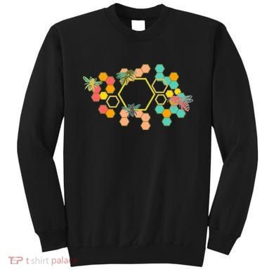 Vintage Bumblebee Hive Pattern Sweatshirt