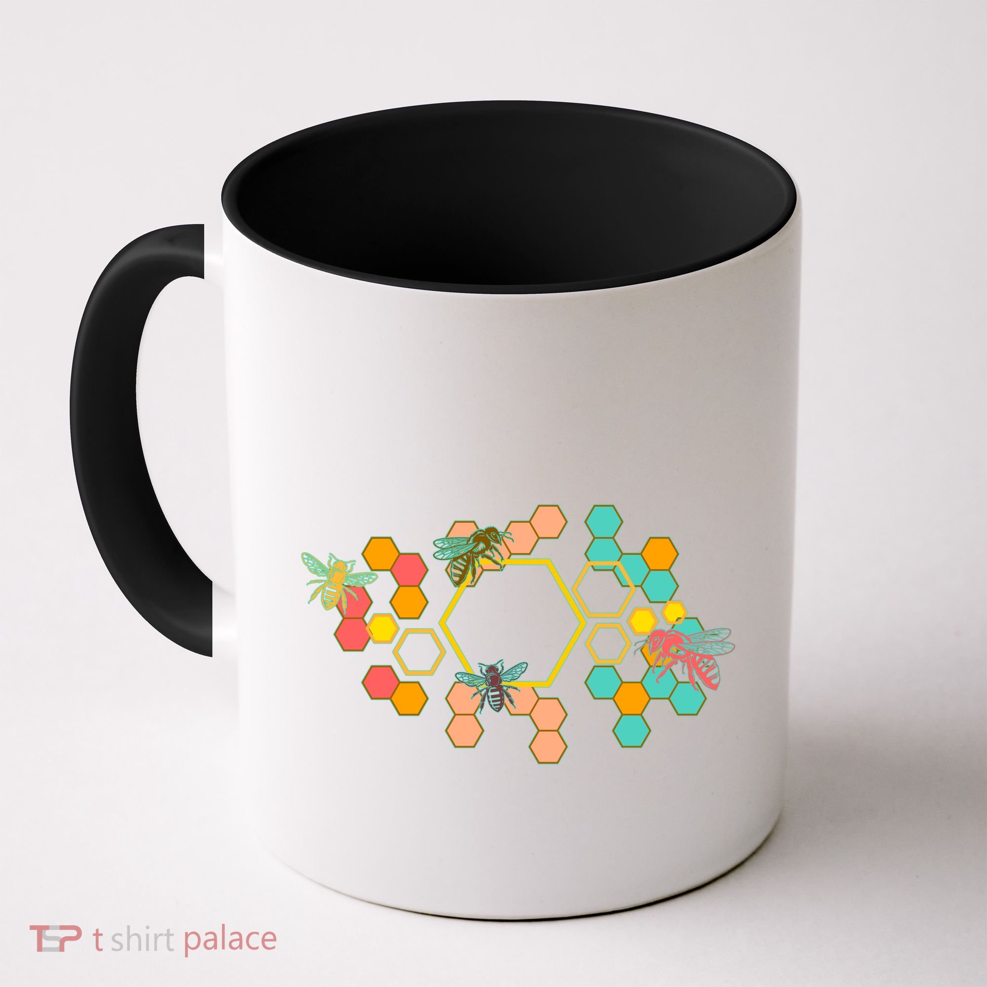 Vintage Bumblebee Hive Pattern Coffee Mug
