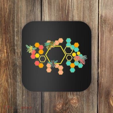 Vintage Bumblebee Hive Pattern Coaster