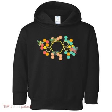 Vintage Bumblebee Hive Pattern Toddler Hoodie
