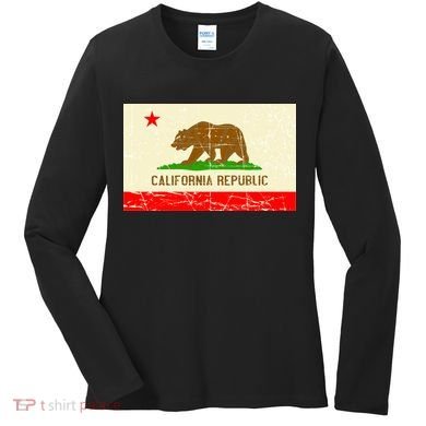 Vintage California Republic Flag Women's Long Sleeve Shirt