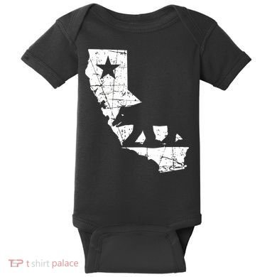 Vintage California Republic State Bear Baby Bodysuit