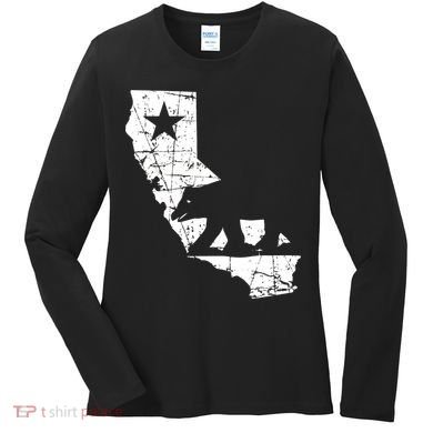 Vintage California Republic State Bear Women's Long Sleeve Shirt