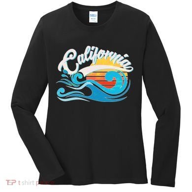 Vintage California Wave Logo Women's Long Sleeve Shirt