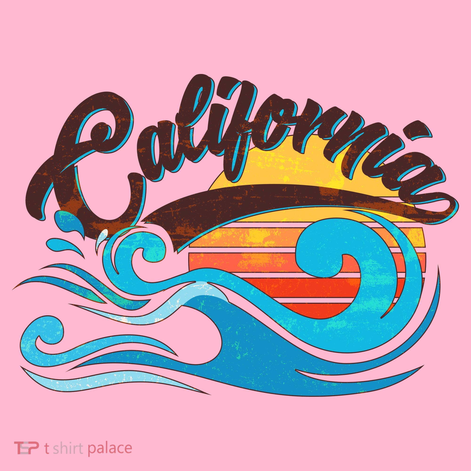 Vintage California Wave Logo T-Shirt
