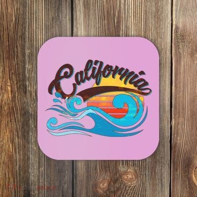 Vintage California Wave Logo Coaster