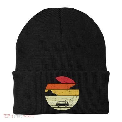 Vintage Camping Sunset Beanie